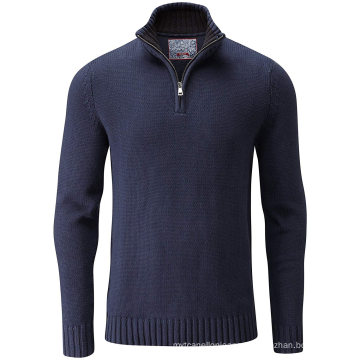 Latest Design Custom Mens Winter Knitted/Plain/Black/Navy Half Zip up Jumpers